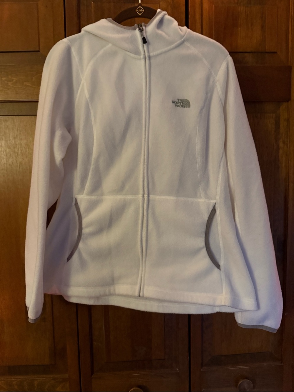The North Face Women’s White Full-Zip Fleece Jacket with Hood